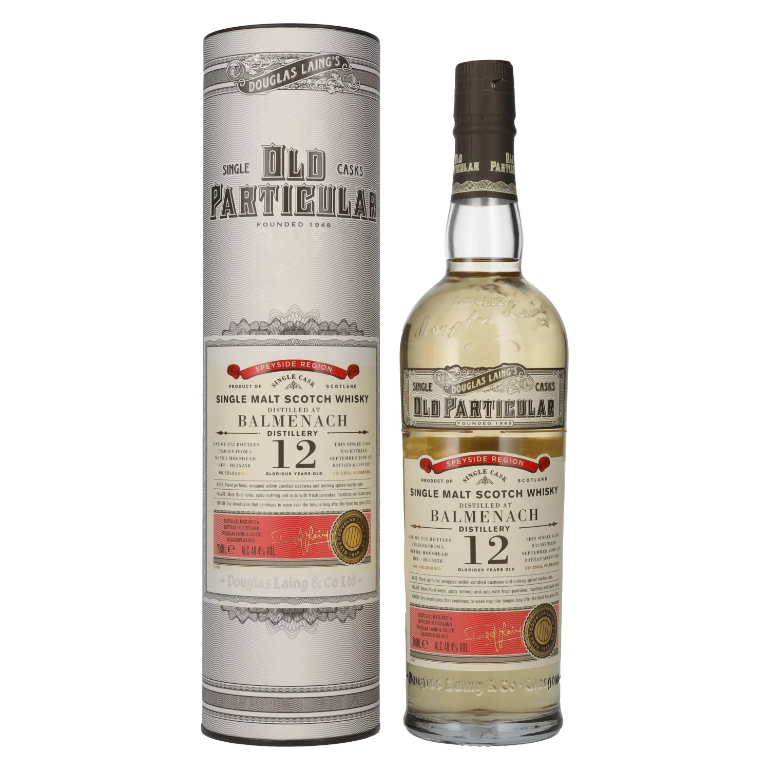 Douglas Laing OLD PARTICULAR Balmenach 12 Years Old Single Cask Malt 2008 48,4% Vol. 0,7l in Giftbox