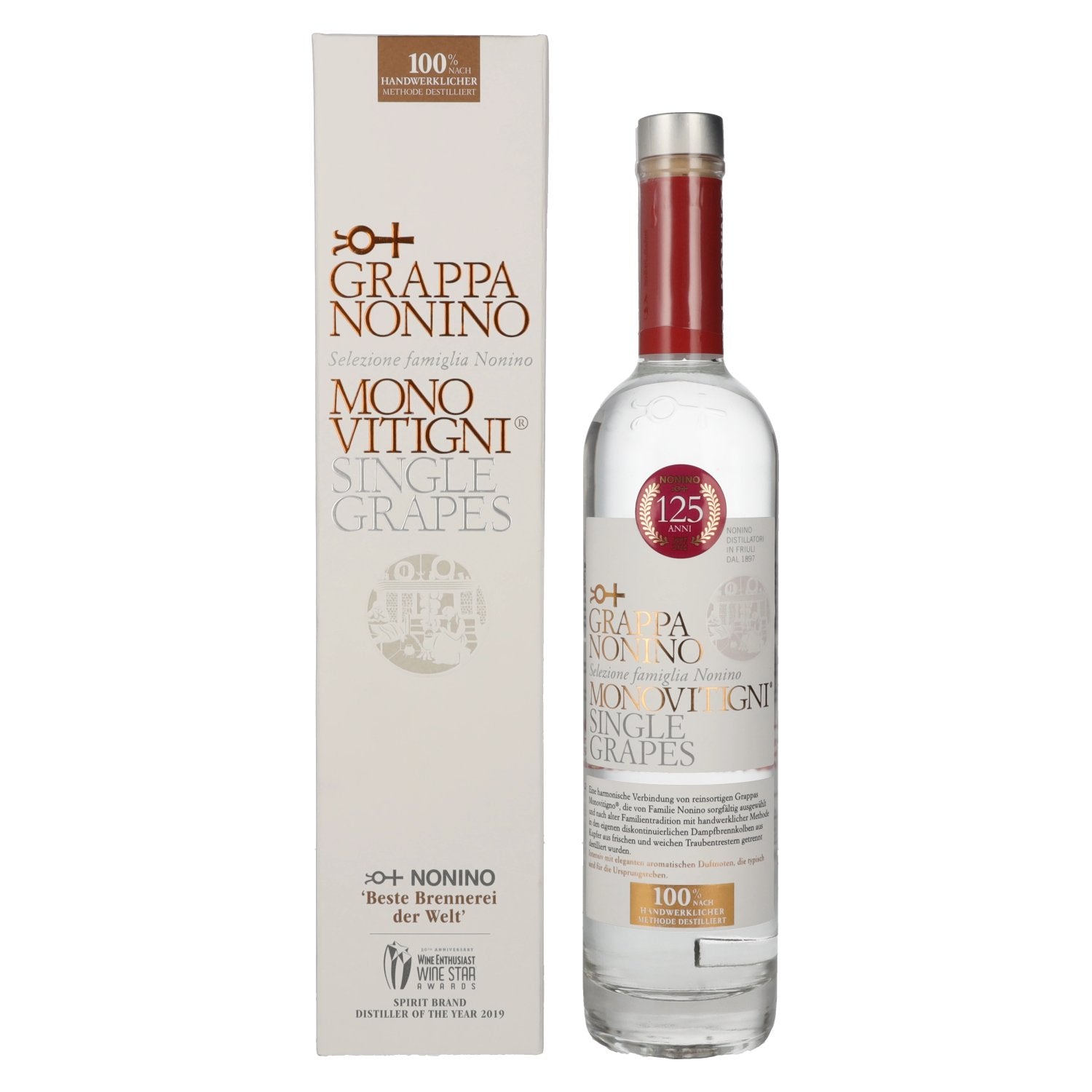 Nonino Grappa Monovitigni Single Grapes 40% Vol. 0,5l in Giftbox