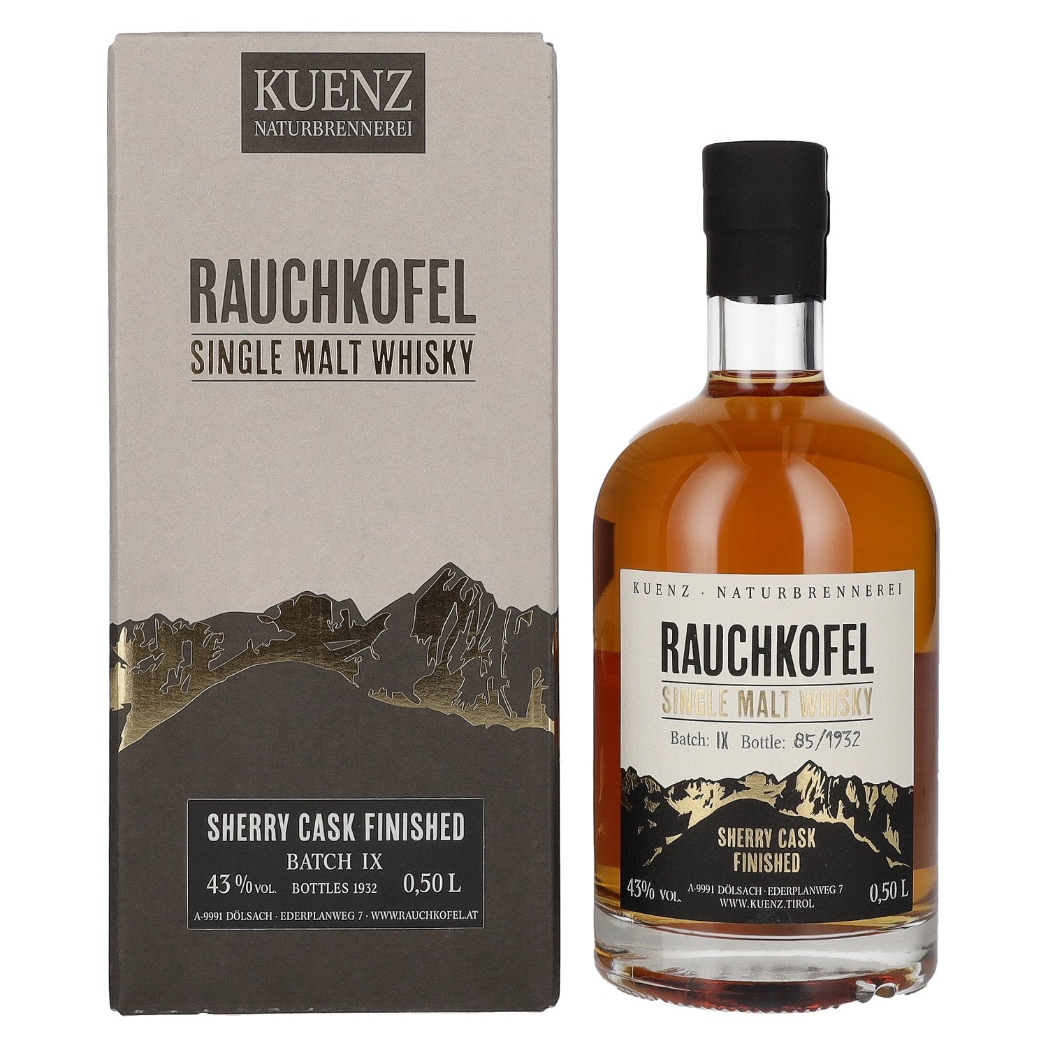 Rauchkofel Single Malt Whisky Sherry Cask Finished 43% Vol. 0,5l in Giftbox