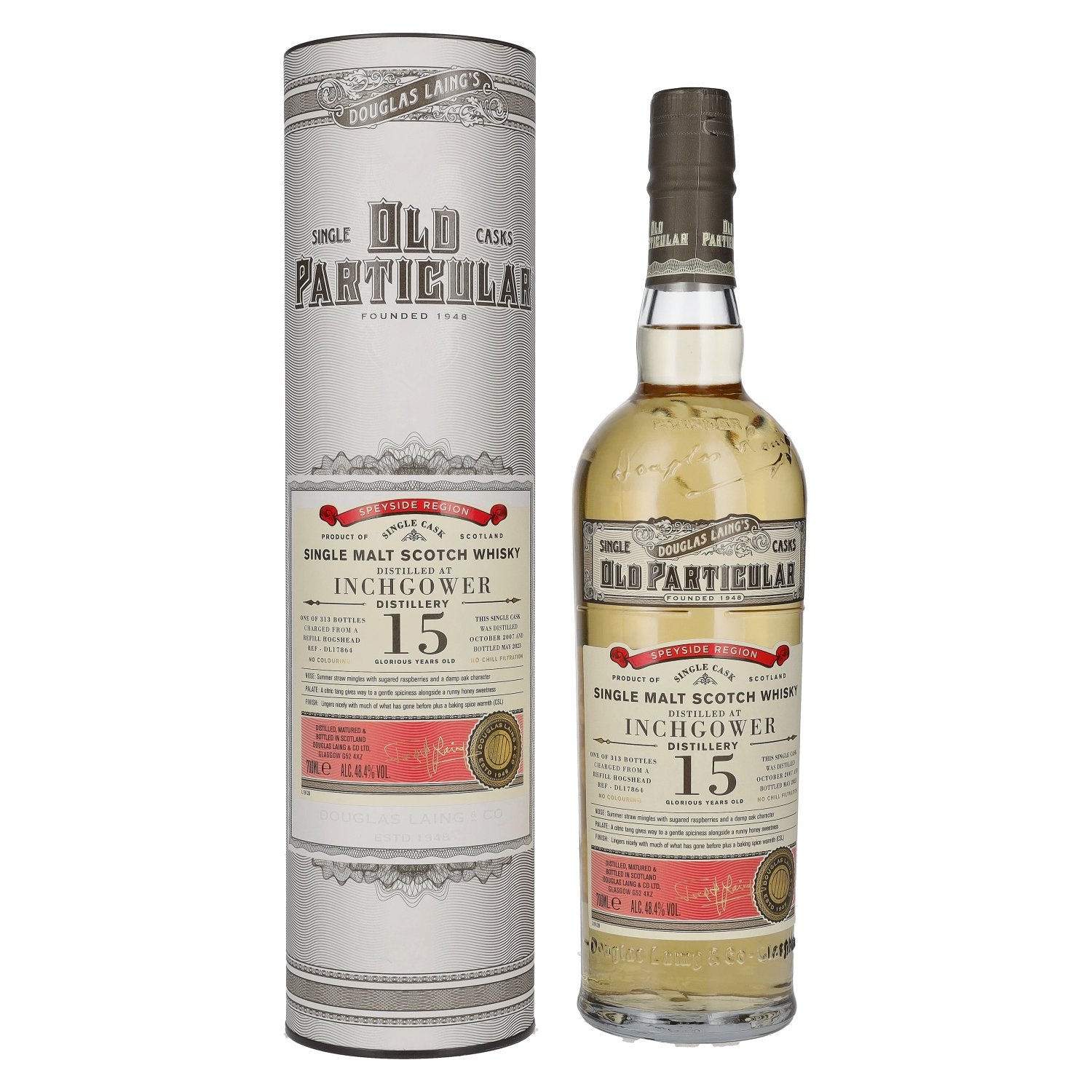 Douglas Laing OLD PARTICULAR Inchgower 15 Years Old Single Cask Malt 48,4% Vol. 0,7l in Giftbox