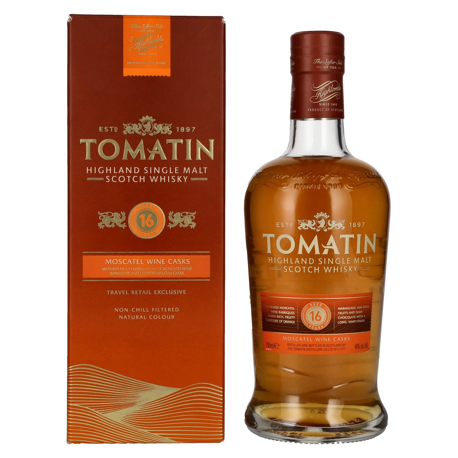 Tomatin 16 Years Old MOSCATEL WINE CASKS 46% Vol. 0,7l in Giftbox