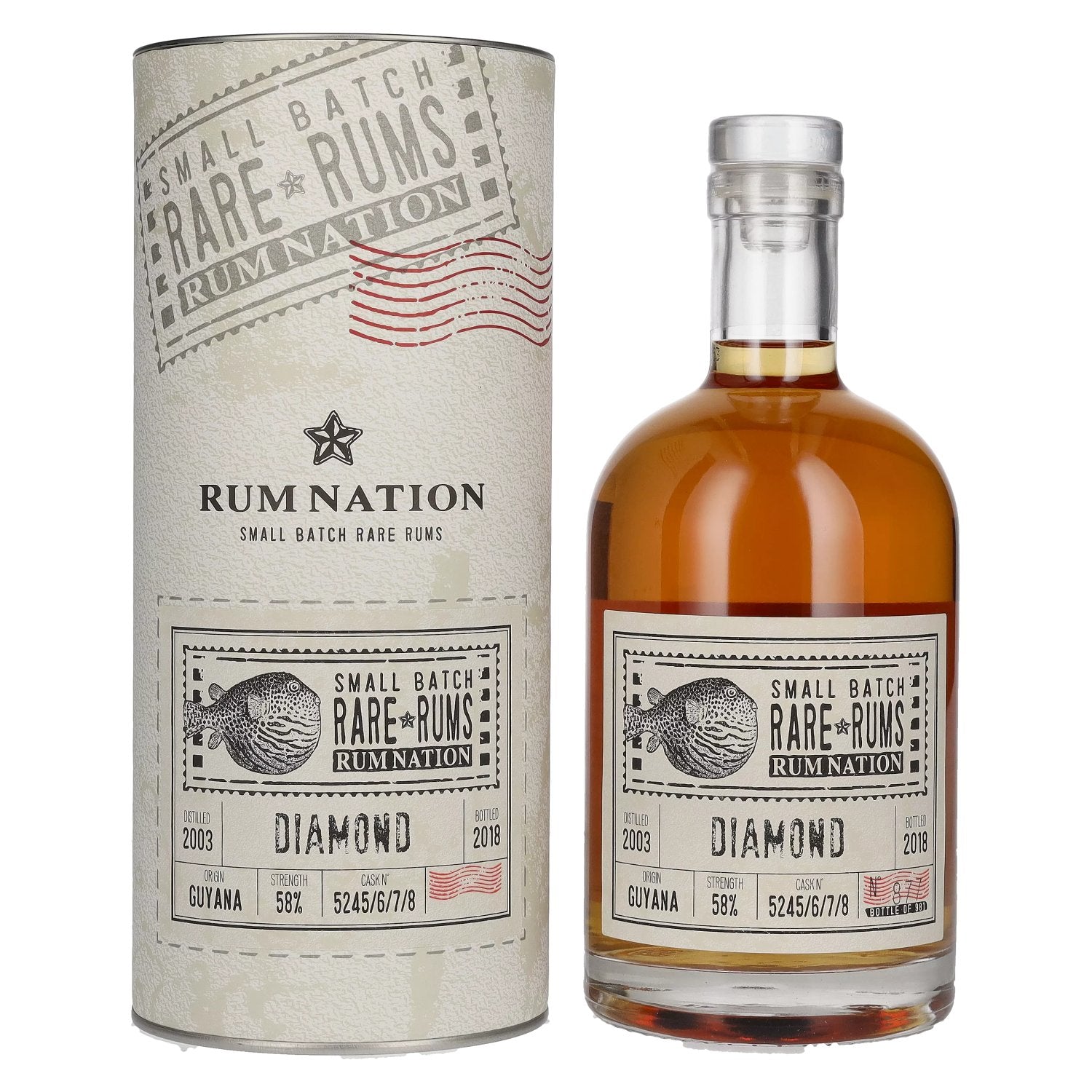 Rum Nation Rare Diamond Small Batch 2003/2018 58% Vol. 0,7l in Giftbox