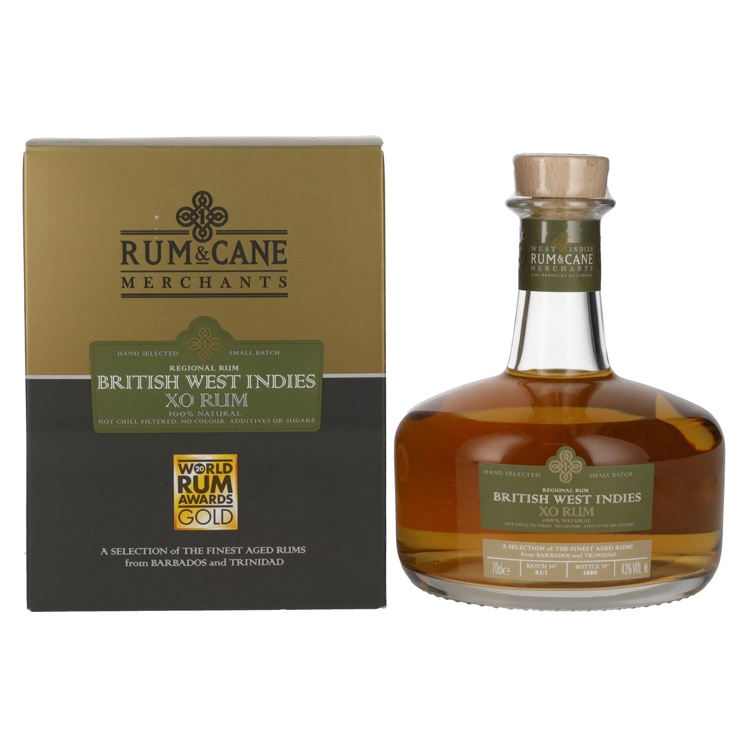 Rum & Cane BRITISH WEST INDIES XO Rum 43% Vol. 0,7l in Giftbox