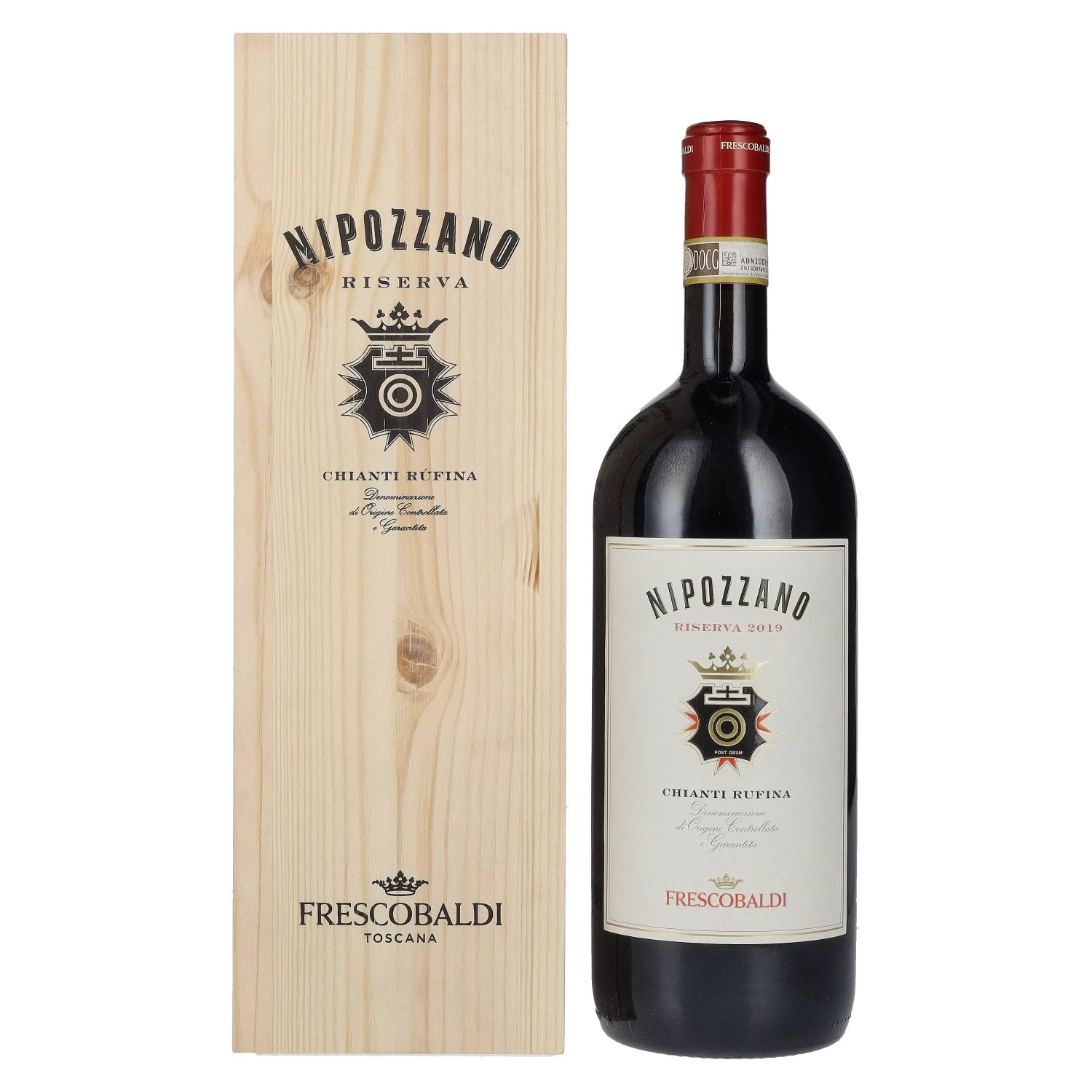 Frescobaldi NIPOZZANO Chianti Rufina Riserva DOCG 2019 13,5% Vol. 1,5l in Holzkiste