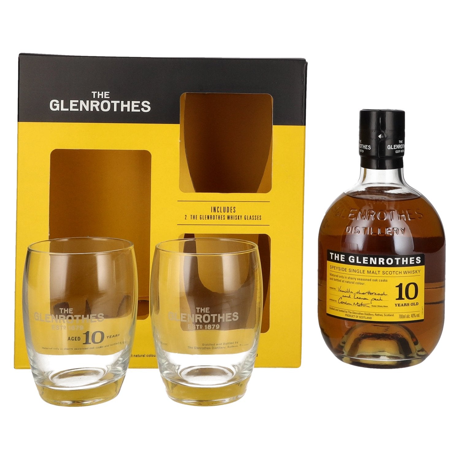 The Glenrothes 10 Years Old Speyside Single Malt 40% Vol. 0,7l in Giftbox with 2 glasses