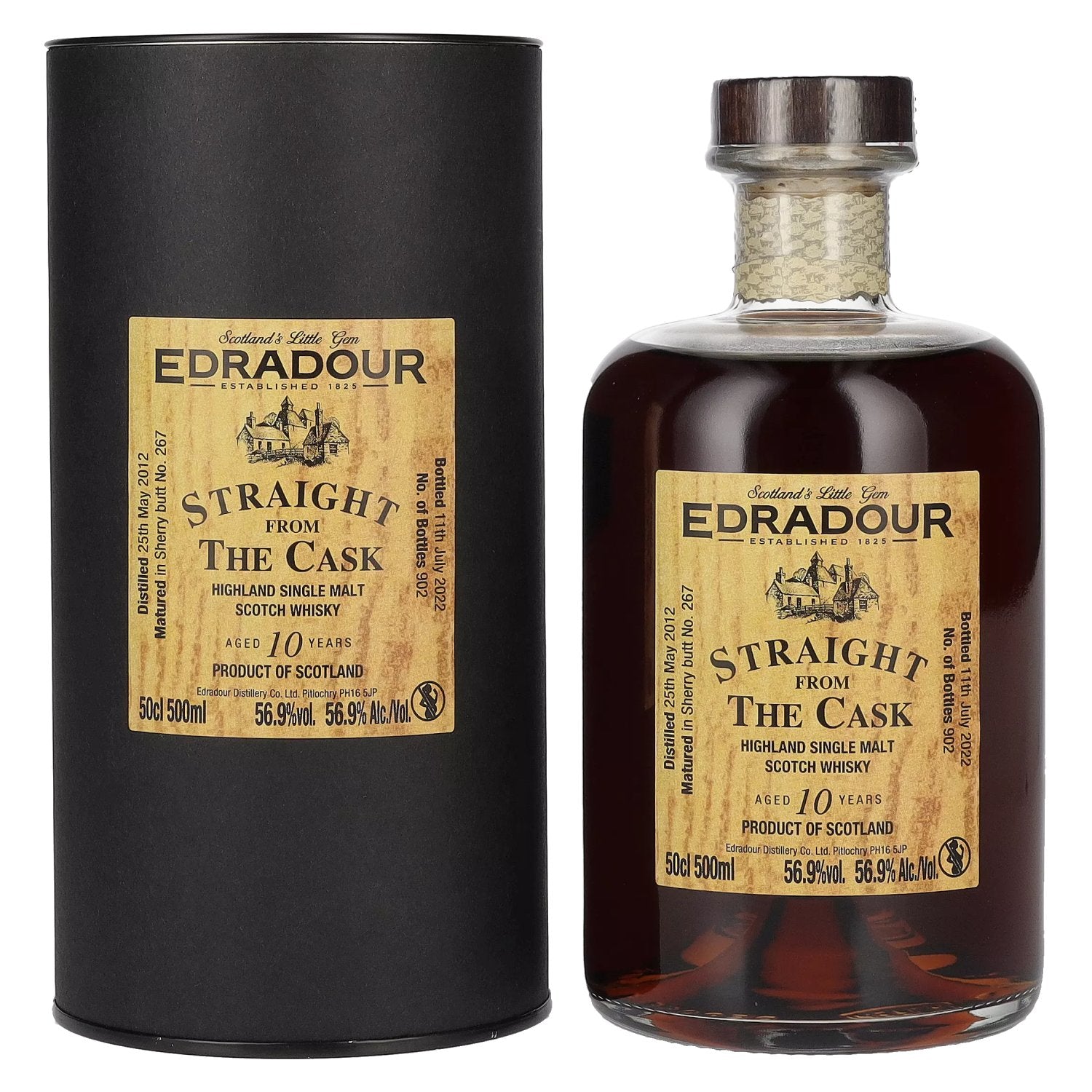 Edradour SFTC 10 Years Old Sherry Butt 2012 56,9% Vol. 0,5l in Giftbox